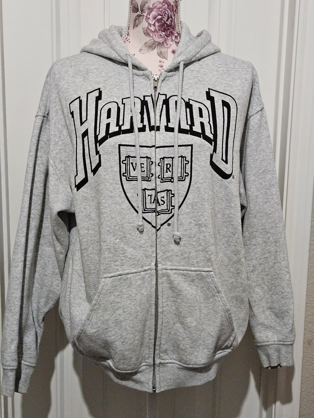 Harvard University Grey Zip Up Hoodie